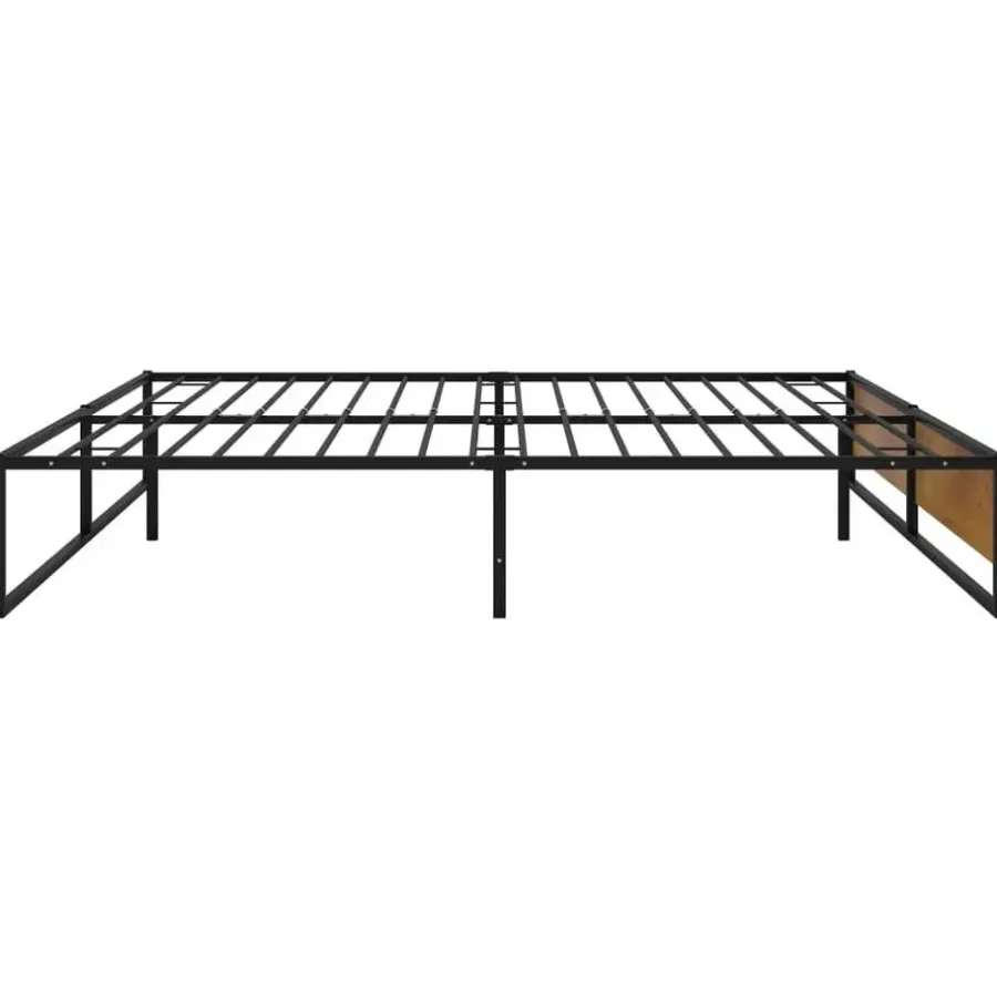 Twijfelaars-vidaXL - Bed frame - Zwart - Metaal en MDF - 140x200 cm