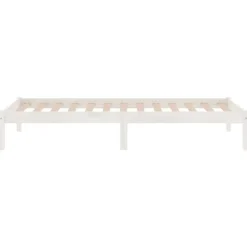 vidaXL - Bed frame massief met lattenbodem - Wit - Hout - 90x190 cm