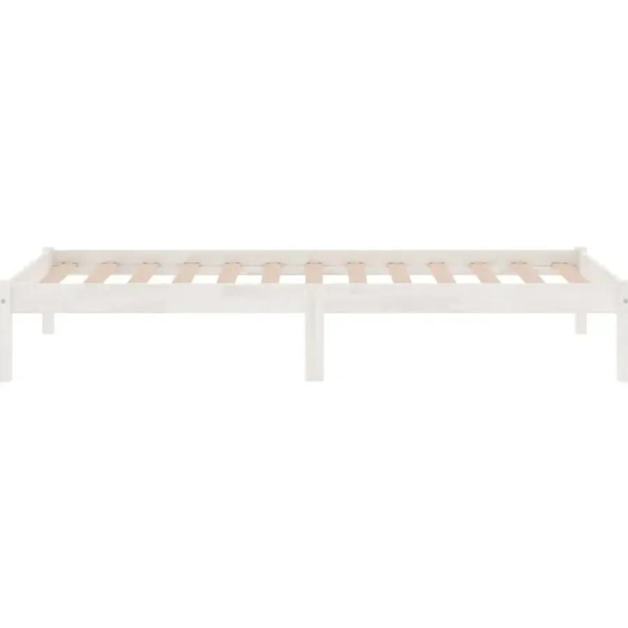 vidaXL - Bed frame massief met lattenbodem - Wit - Hout - 90x190 cm