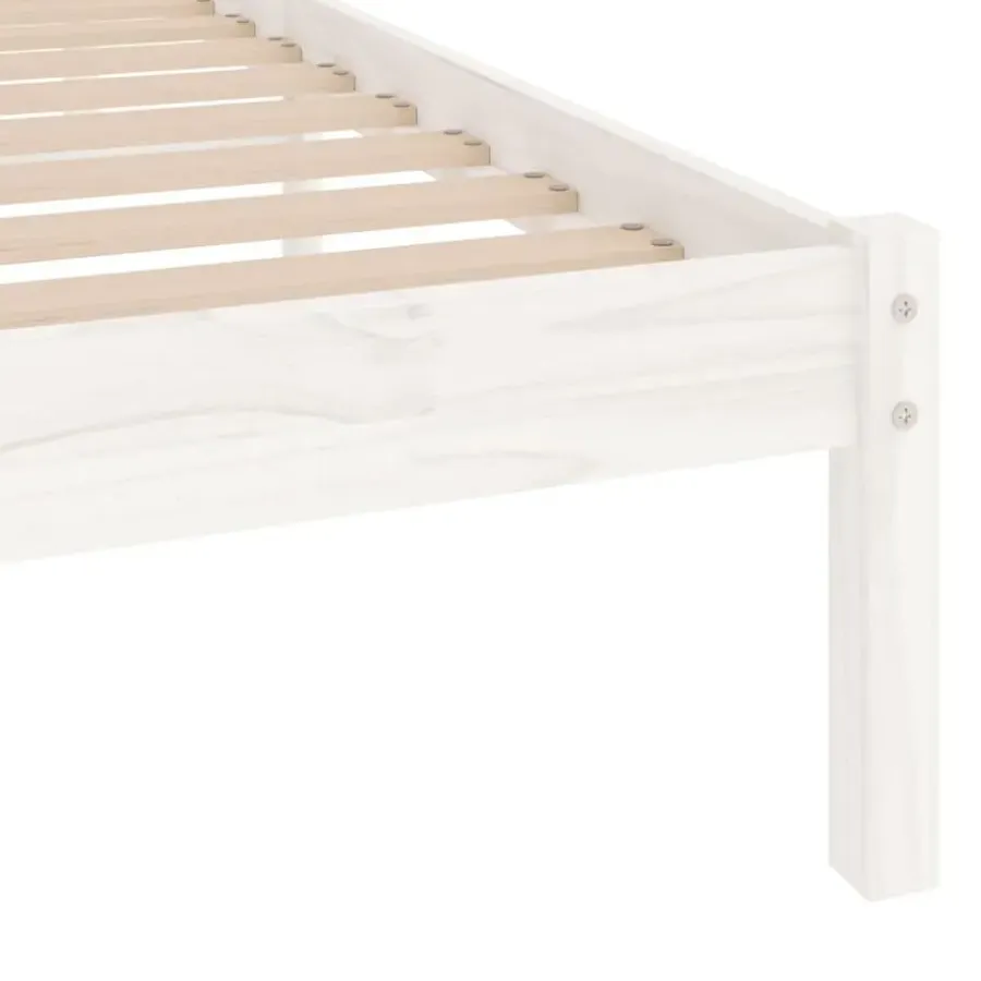 vidaXL - Bed frame massief met lattenbodem - Wit - Hout - 90x190 cm