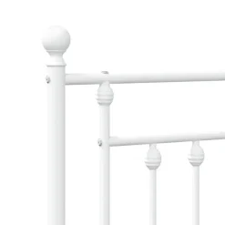 1-Persoons Bedden-vidaXL - Bed frame met hoofd- en voeteneinde - Wit - Metaal - 90x200 cm