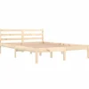 Twijfelaars-vidaXL - Bed frame met hoofdbord - Naturel - Massief grenenhout - 140x200 cm
