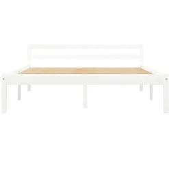 vidaXL - Bed frame met hoofdeinde - Wit - Massief grenenhout - 140x200 cm