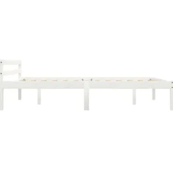 vidaXL - Bed frame met hoofdeinde - Wit - Massief grenenhout - 140x200 cm