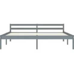 2-Persoons Bedden-vidaXL - Bed frame met hoofdeinde - Grijs - Massief grenenhout - 160x200 cm
