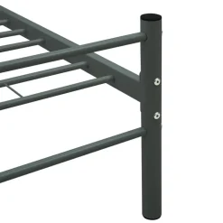 vidaXL - Bed frame met hoofdeinde - Grijs - Metaal - 90x200 cm