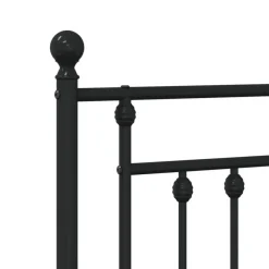 1-Persoons Bedden-vidaXL - Bed frame met hoofd- en voeteneinde - Zwart - Metaal - 90x190 cm