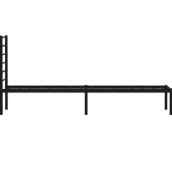 1-Persoons Bedden-vidaXL - Bed frame met hoofdbord - Zwart - Metaal - 90x200 cm