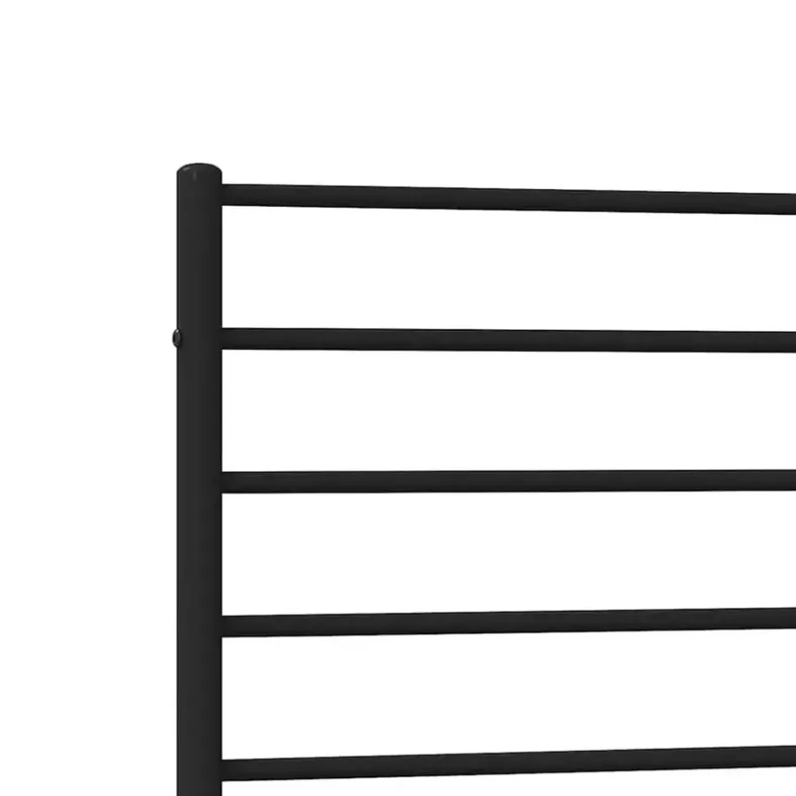 1-Persoons Bedden-vidaXL - Bed frame met hoofdbord - Zwart - Metaal - 90x200 cm
