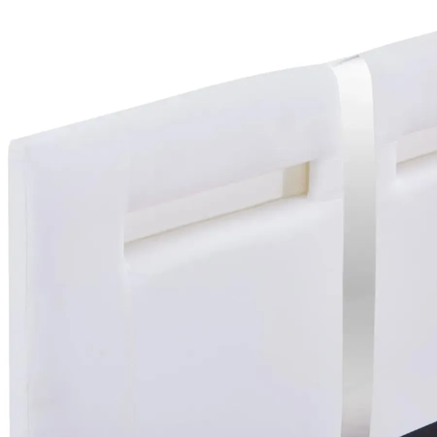 1-Persoons Bedden-vidaXL - Bed frame met hoofdeinde - LED - Wit -kunstleer - 90x200 cm