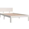 vidaXL - Bed frame met hoofdbord - Wit - Massief grenenhout - 100x200 cm