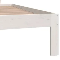 vidaXL - Bed frame met hoofdbord - Wit - Massief grenenhout - 100x200 cm