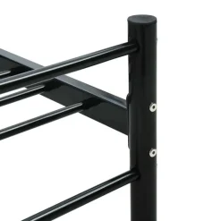1-Persoons Bedden-vidaXL - Bed frame met hoofdeinde en lanttenbodem - Zwart - Metaal - 90x200 cm