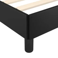 Twijfelaars-vidaXL - Bed frame met hoofdeinde zonder matras - Zwart - Kunstleer - 120x200 cm