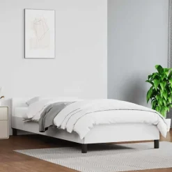 1-Persoons Bedden-vidaXL - Bed frame met hoofdeinde zonder matras - Wit - Hout - 90x200 cm