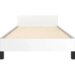 1-Persoons Bedden-vidaXL - Bed frame met hoofdeinde zonder matras - Wit - Hout - 90x200 cm