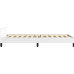 1-Persoons Bedden-vidaXL - Bed frame met hoofdeinde zonder matras - Wit - Hout - 90x200 cm
