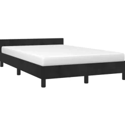 Twijfelaars-vidaXL - Bed frame met hoofdeinde - Zwart - Fluweel - 120 x 200 cm