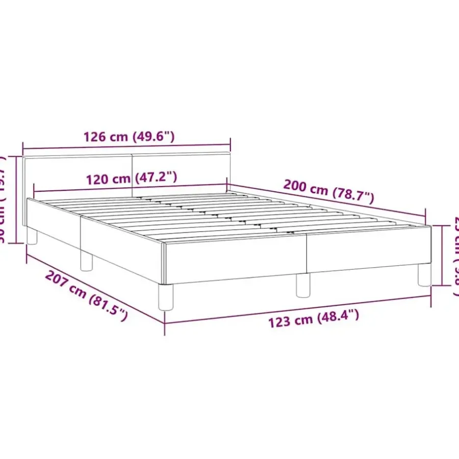 Twijfelaars-vidaXL - Bed frame met hoofdeinde - Zwart - Fluweel - 120 x 200 cm