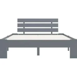 vidaXL - Bed frame met hoofdbord - Grijs - Massief grenenhout - 120x200 cm