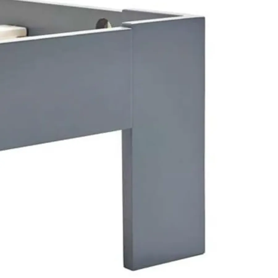 vidaXL - Bed frame met hoofdbord - Grijs - Massief grenenhout - 120x200 cm