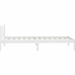 1-Persoons Bedden-vidaXL - Bed frame met hoofdeinde - Wit - Massief grenenhout - 90x200 cm