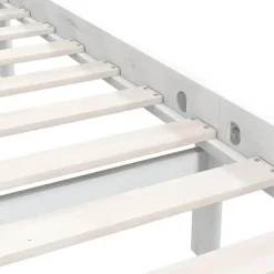 1-Persoons Bedden-vidaXL - Bed frame met hoofdeinde - Wit - Massief grenenhout - 90x200 cm