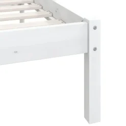 1-Persoons Bedden-vidaXL - Bed frame met hoofdeinde - Wit - Massief grenenhout - 90x200 cm