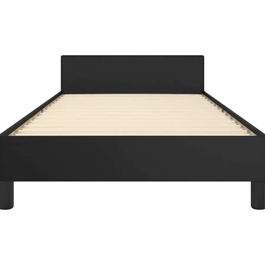 vidaXL - Bed frame met hoofdeinde - Zwart - Kunstleer - 80x200 cm
