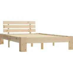 Twijfelaars-vidaXL - Bed frame met hoofdbord - Wit - Massief grenenhout - 140x200 cm