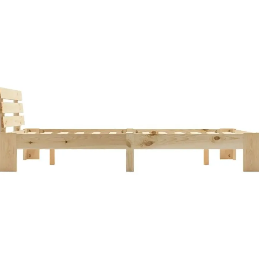 Twijfelaars-vidaXL - Bed frame met hoofdbord - Wit - Massief grenenhout - 140x200 cm