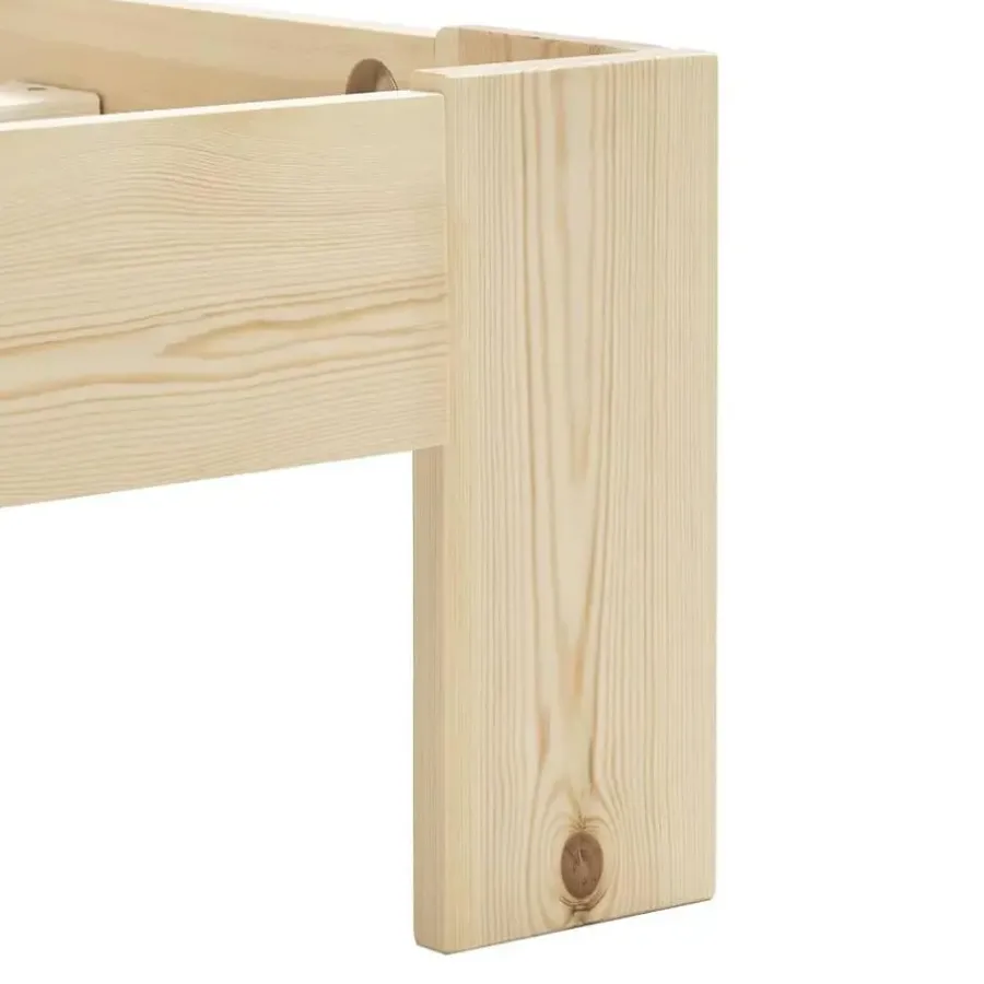 Twijfelaars-vidaXL - Bed frame met hoofdbord - Wit - Massief grenenhout - 140x200 cm