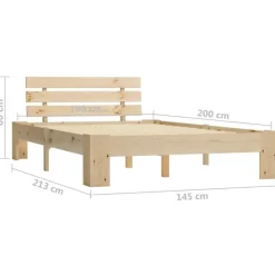 Twijfelaars-vidaXL - Bed frame met hoofdbord - Wit - Massief grenenhout - 140x200 cm