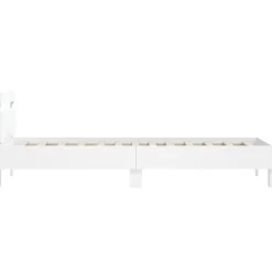 vidaXL - Bed frame met hoofdbord - Wit - Bewerkt hout - 100x200 cm