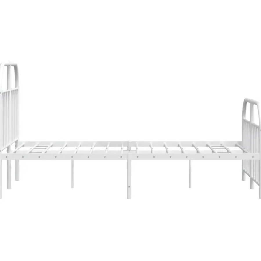 Twijfelaars-vidaXL - Bed frame met hoofd- en voeteneinde - Wit - Metaal - 120x200 cm