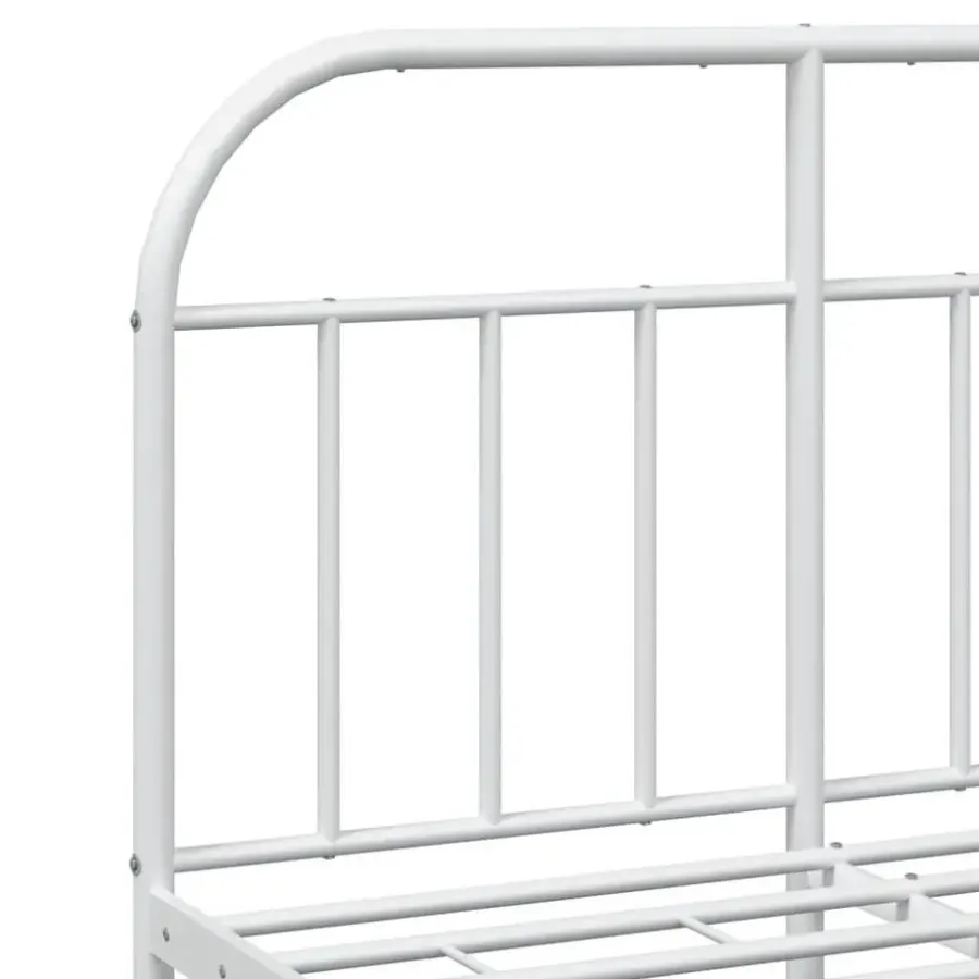 Twijfelaars-vidaXL - Bed frame met hoofd- en voeteneinde - Wit - Metaal - 120x200 cm