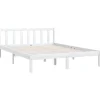 2-Persoons Bedden-vidaXL - Bed frame met hoofdeinde - Wit - Massief grenenhout - 160x200 cm