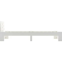1-Persoons Bedden-vidaXL - Bed frame met hoofdbord - Wit - Massief grenenhout - 90x200 cm