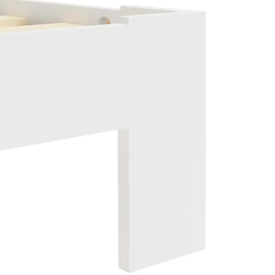 1-Persoons Bedden-vidaXL - Bed frame met hoofdbord - Wit - Massief grenenhout - 90x200 cm