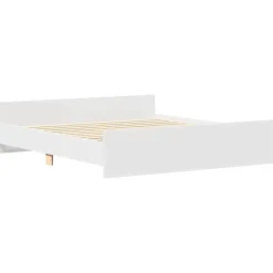 2-Persoons Bedden-vidaXL - Bed frame met hoofd- en voeteneinde - Wit - 160x200 cm