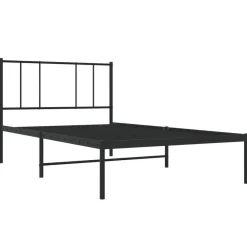 vidaXL - Bed frame met hoofdbord - Zwart - Metaal - 80x200 cm