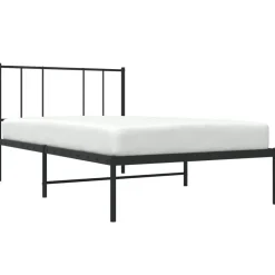 vidaXL - Bed frame met hoofdbord - Zwart - Metaal - 80x200 cm