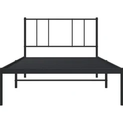 vidaXL - Bed frame met hoofdbord - Zwart - Metaal - 80x200 cm