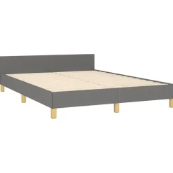 vidaXL - Bed frame met hoofdeinde - Donkergrijs - Stof - 140 x 200 cm