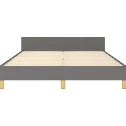 vidaXL - Bed frame met hoofdeinde - Donkergrijs - Stof - 140 x 200 cm