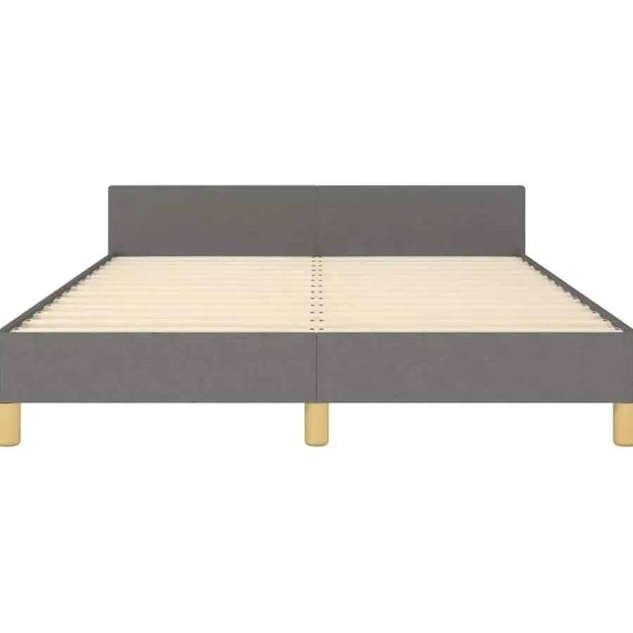 vidaXL - Bed frame met hoofdeinde - Donkergrijs - Stof - 140 x 200 cm
