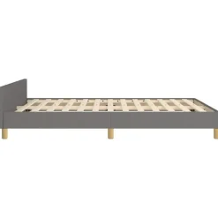 vidaXL - Bed frame met hoofdeinde - Donkergrijs - Stof - 140 x 200 cm