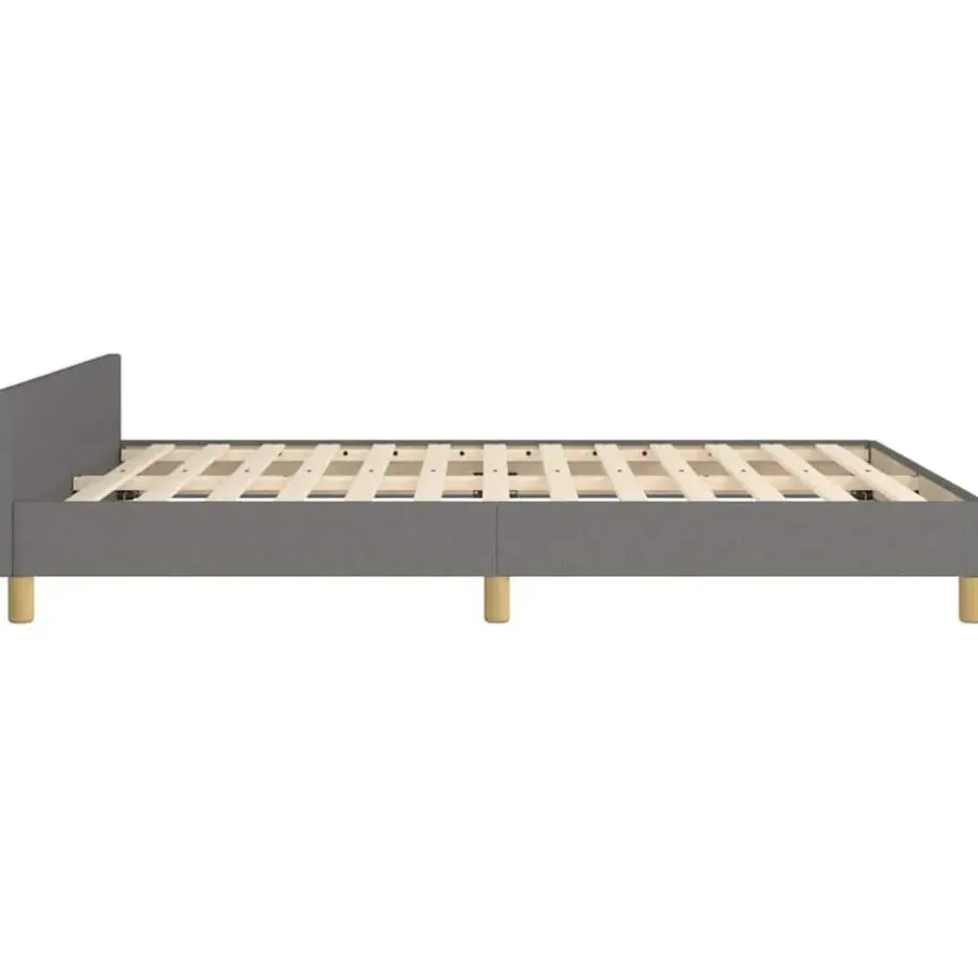 vidaXL - Bed frame met hoofdeinde - Donkergrijs - Stof - 140 x 200 cm