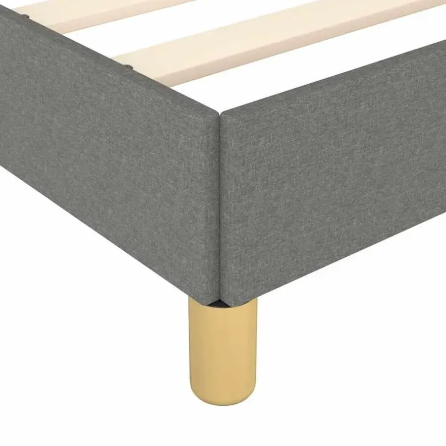 vidaXL - Bed frame met hoofdeinde - Donkergrijs - Stof - 140 x 200 cm