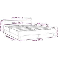vidaXL - Bed frame met hoofdeinde - Donkergrijs - Stof - 140 x 200 cm